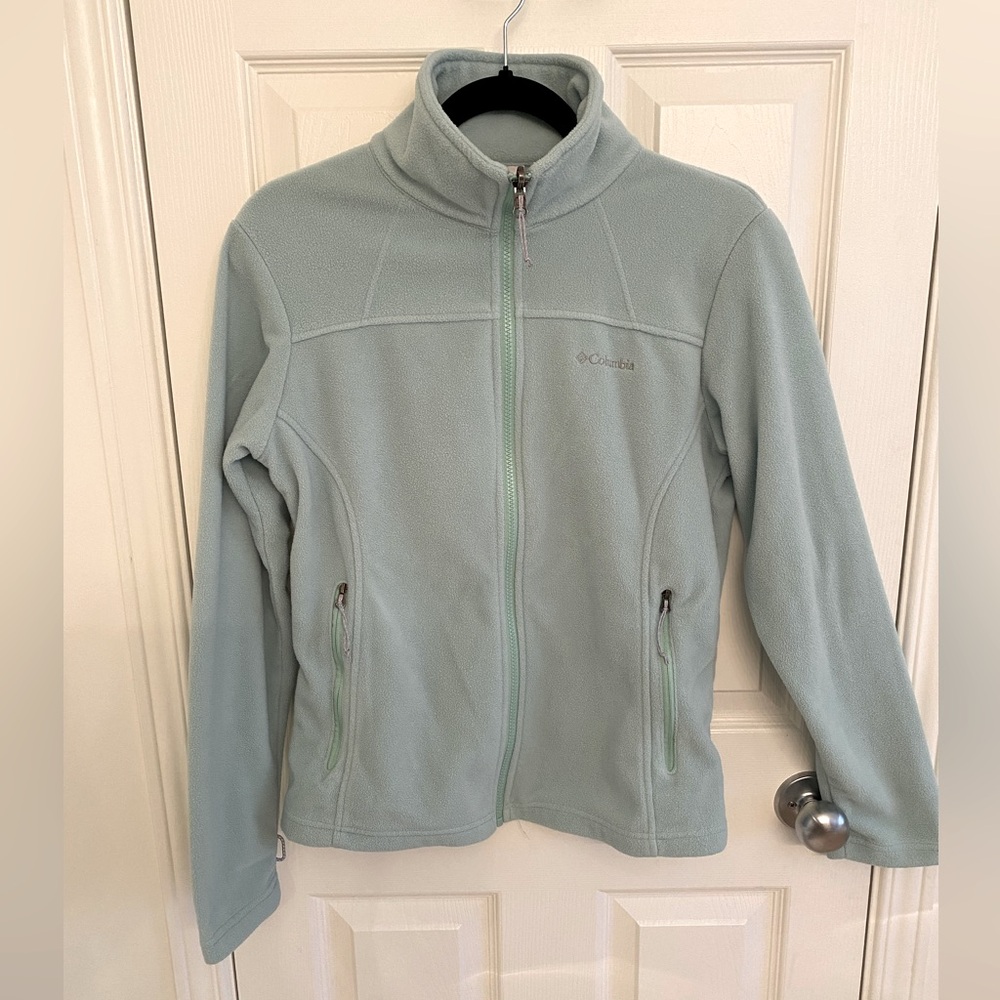Columbia green interchange fleece jacket size medium